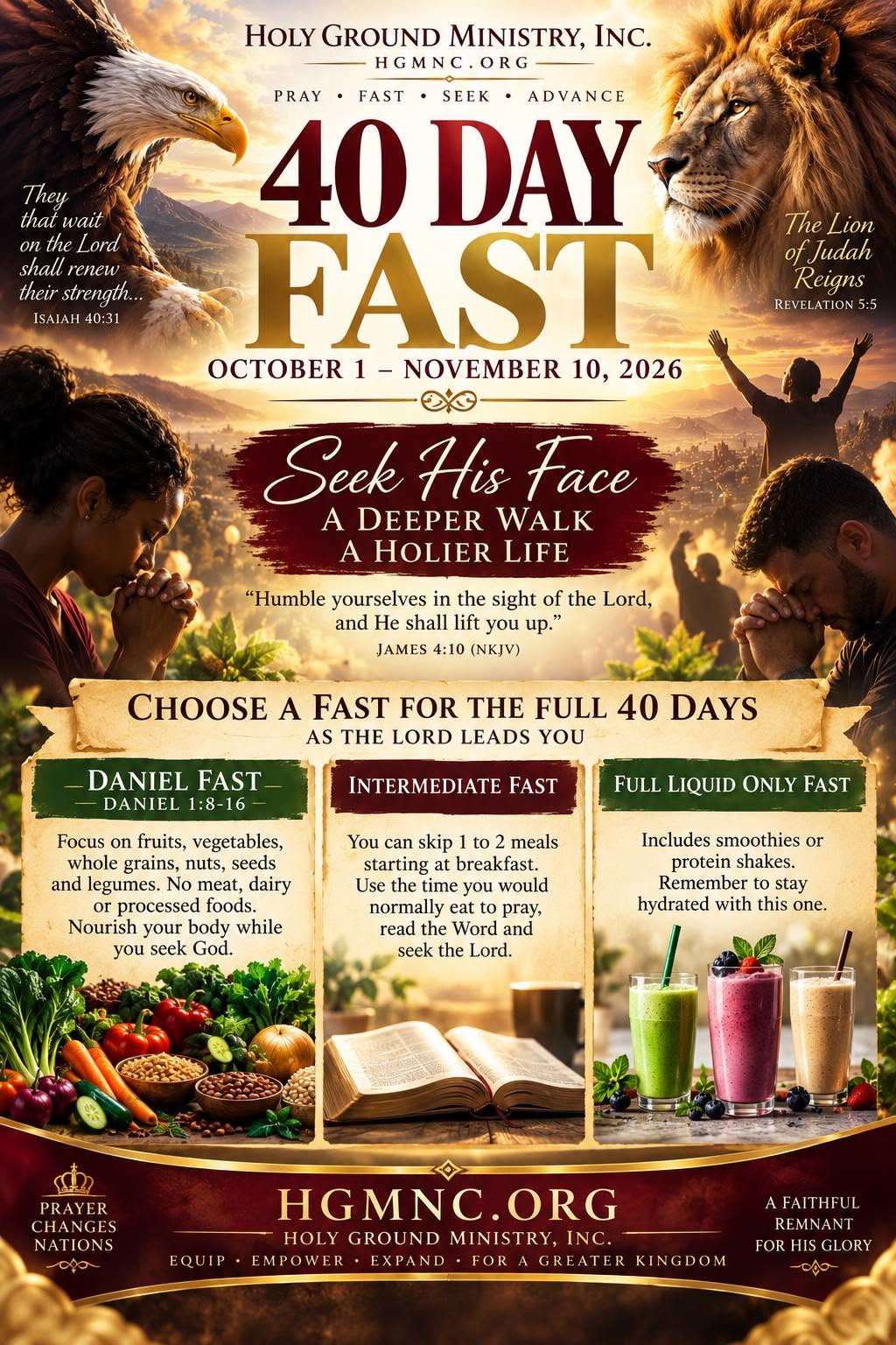 Announcement on how to fast for the 40 days assigned to HGM from Oct 1 to Nov 10, 2026